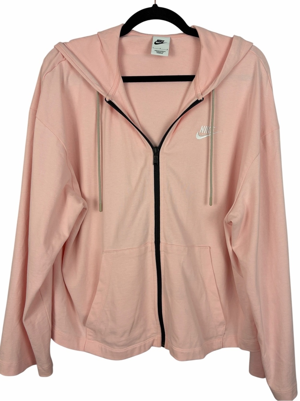 Nike Sportswear Full Zip Hoodie Cotton Light Pink Women’s Large